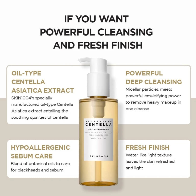 Korean Centella Cleansing Oil Facial Makeup Remover Moisturizing Face Cleansing Oil Shrink Pores Removal Oil