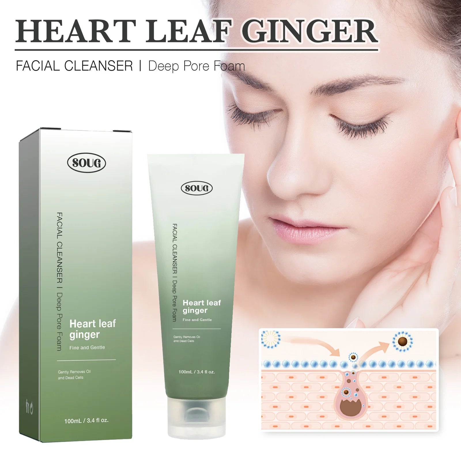 Heartleaf Cleanser – Korean Foam for Clear, Calm Skin