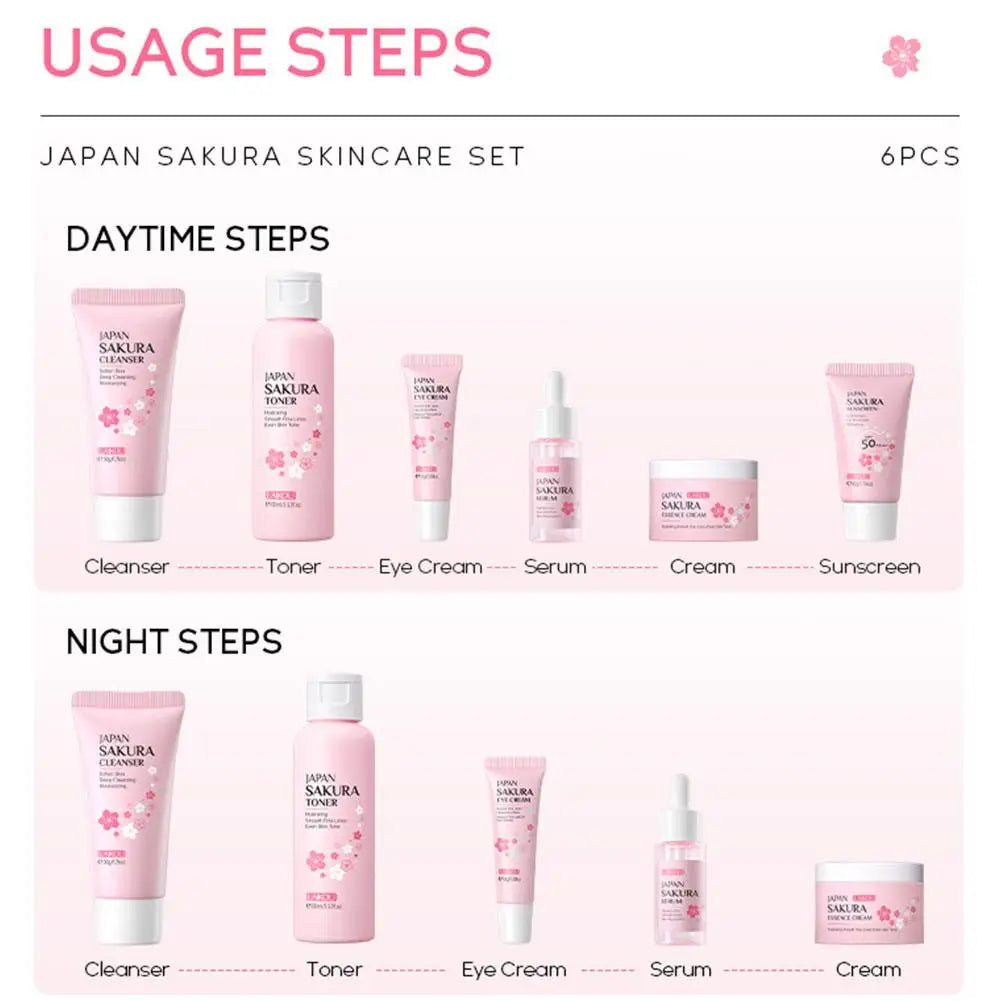 Sakura Glow Set – 6-Step Japanese Skincare Ritual