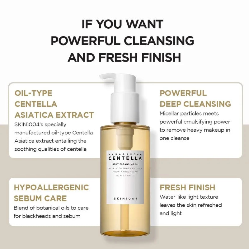 Korean Centella Cleansing Oil Facial Makeup Remover Moisturizing Face Cleansing Oil Shrink Pores Removal Oil